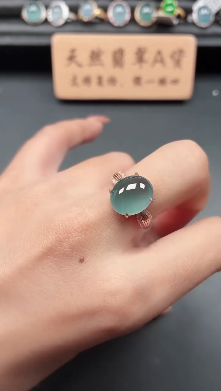 银S925镶嵌戒指翡翠111111111