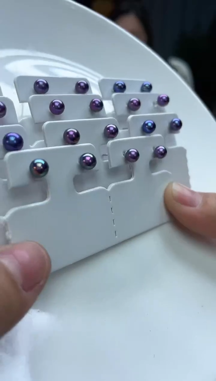 未镶嵌耳饰淡水珍珠5mm莫兰迪色素钉(多样性发一）