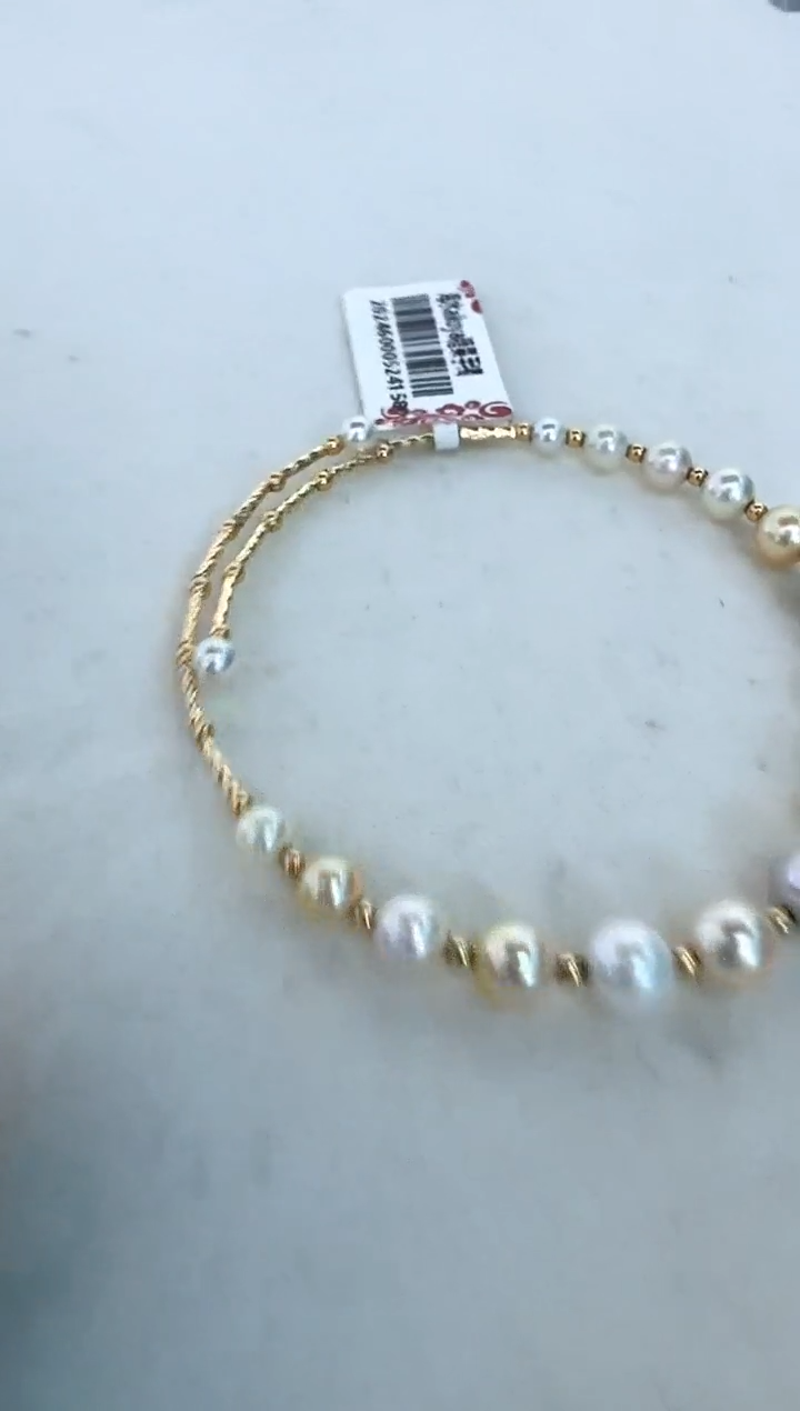 【闪购商品】海水珍珠手镯18K金镶嵌手镯