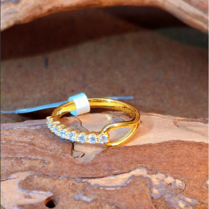 【婷婷专享】足金999 T家环环相扣戒指 6D工艺 双旦特惠
