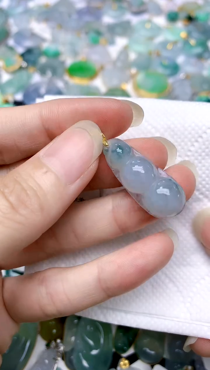 颈饰银S925镶嵌翡翠天然A货翡翠