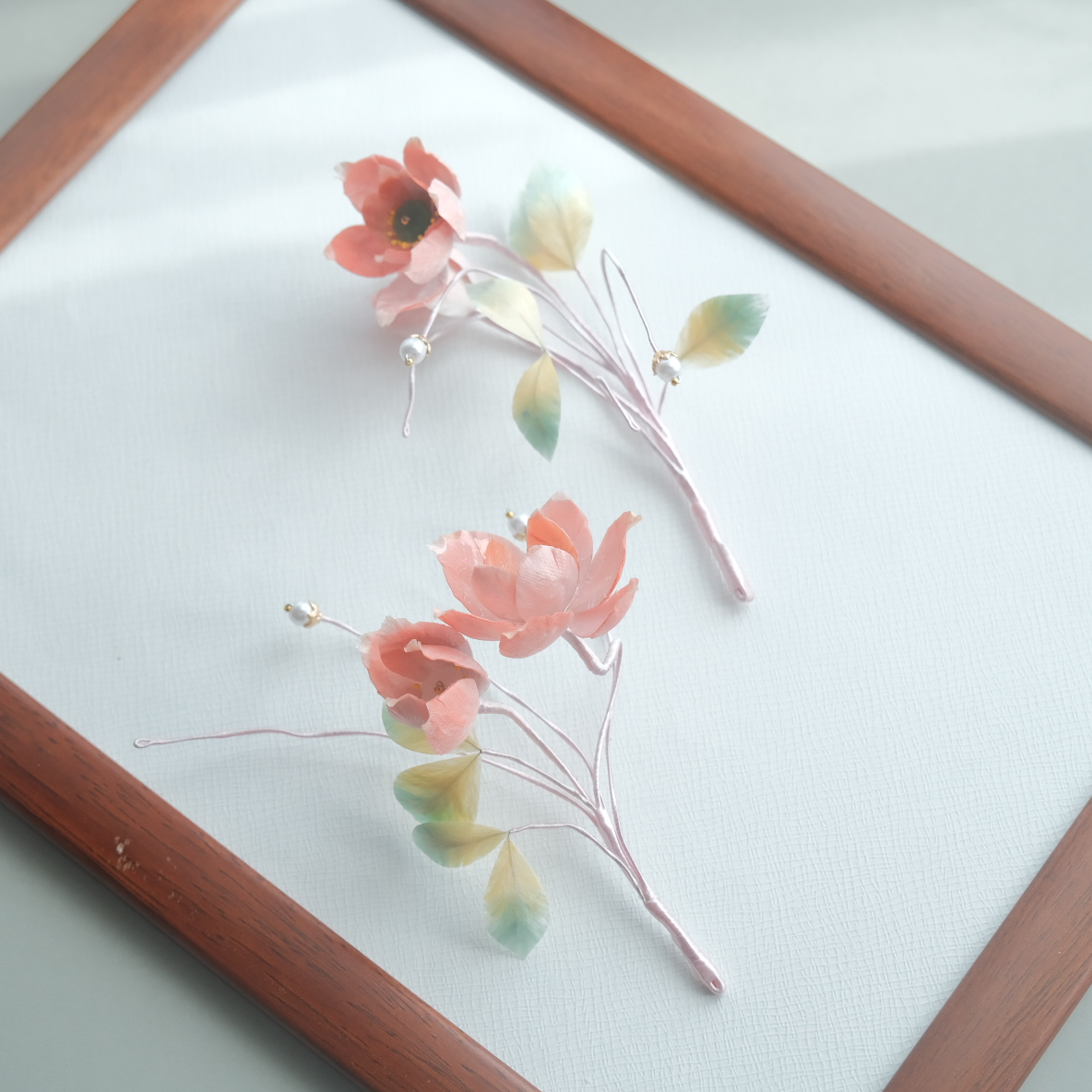 【雾岚手作-青莲】古风发饰 汉服绒花发簪 默认微瑕 均有色差