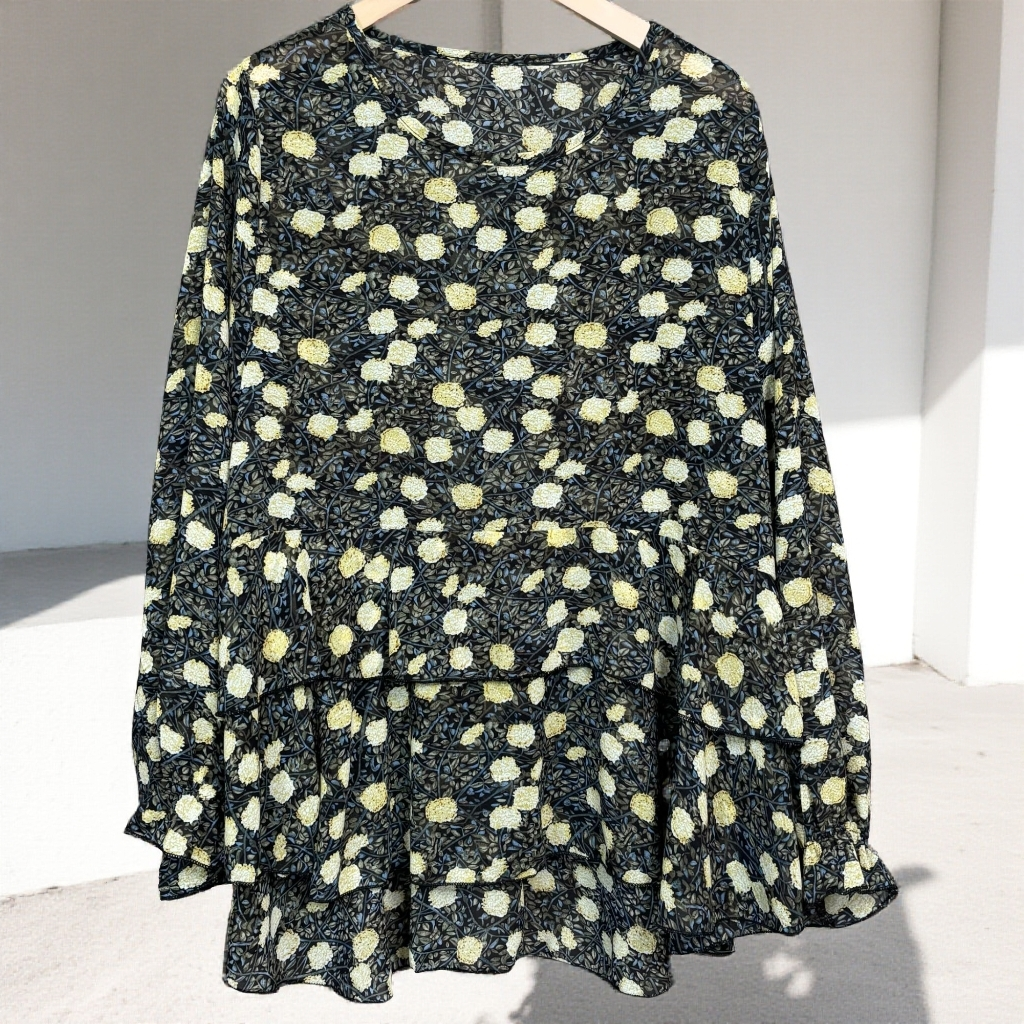 569绣球花短款高级新款减龄大码衬衫时尚女上衣