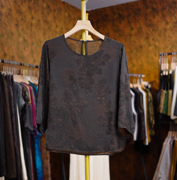 【玄绀】新中式国风复古百搭端庄洋气双面穿圆领上衣女996