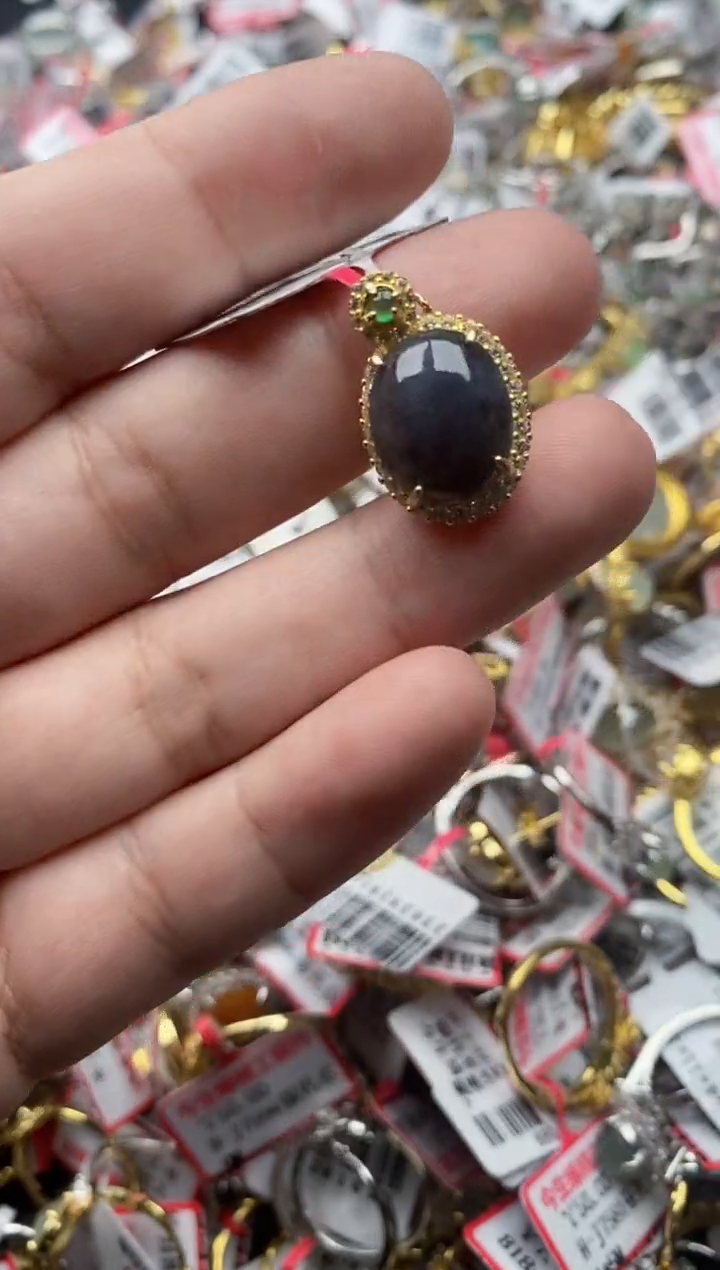 【闪购商品】翡翠戒指银S925镶嵌55555---6