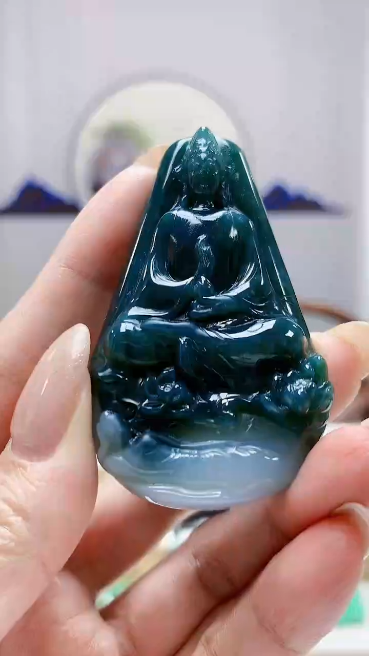未镶嵌定制翡翠4917MM-毛货挂件50