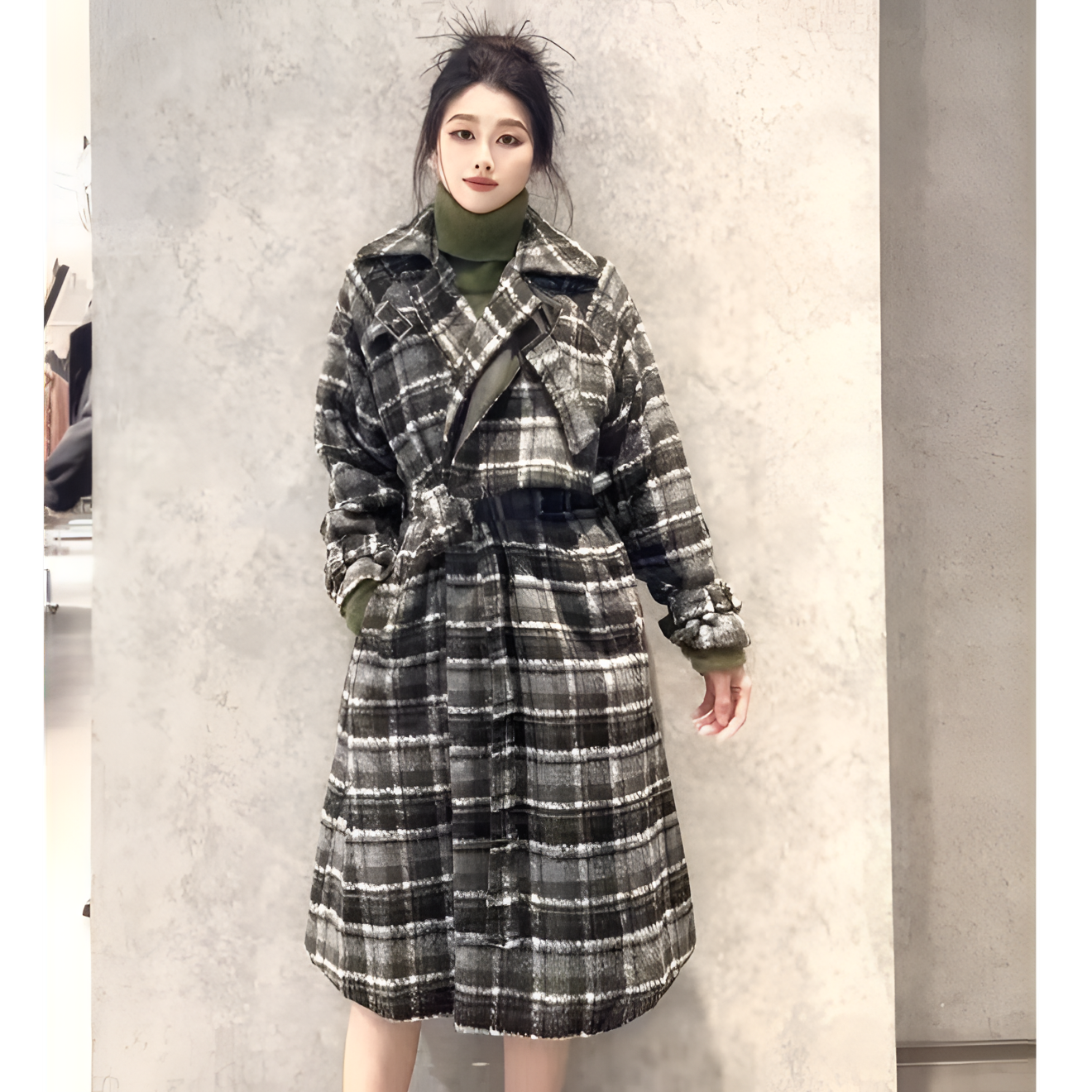 S·DEER圣迪奥女装复古翻领双排扣收腰长款外套S21481826