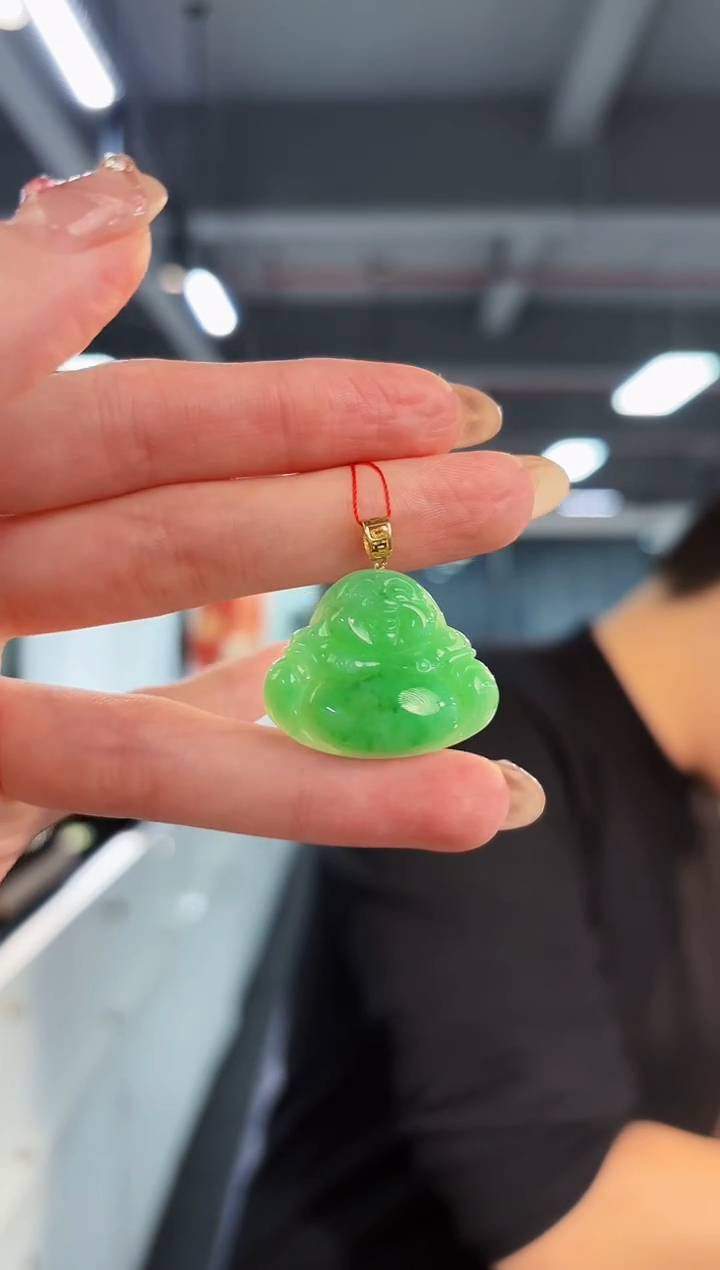 【闪购商品】翡翠颈饰18K金镶嵌缅料A货/支持复检/一件