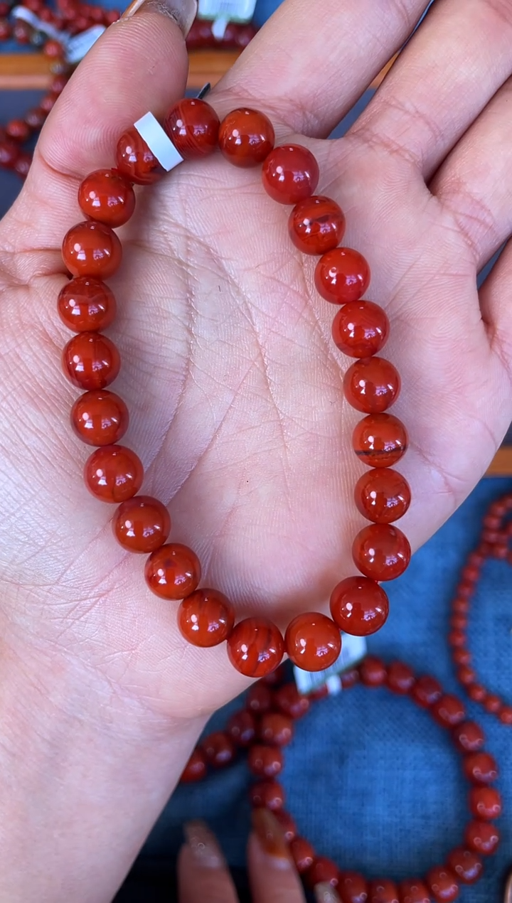 未镶嵌手串南红玛瑙N21凉山瓦西料玉化双色锦单圈多样性发其一