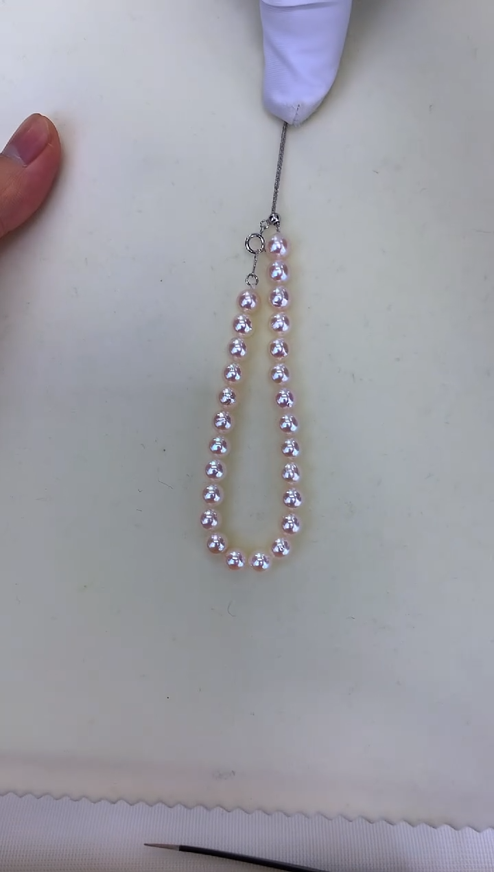 银S925镶嵌DA海水珍珠 GD231 6-7 akoya手链