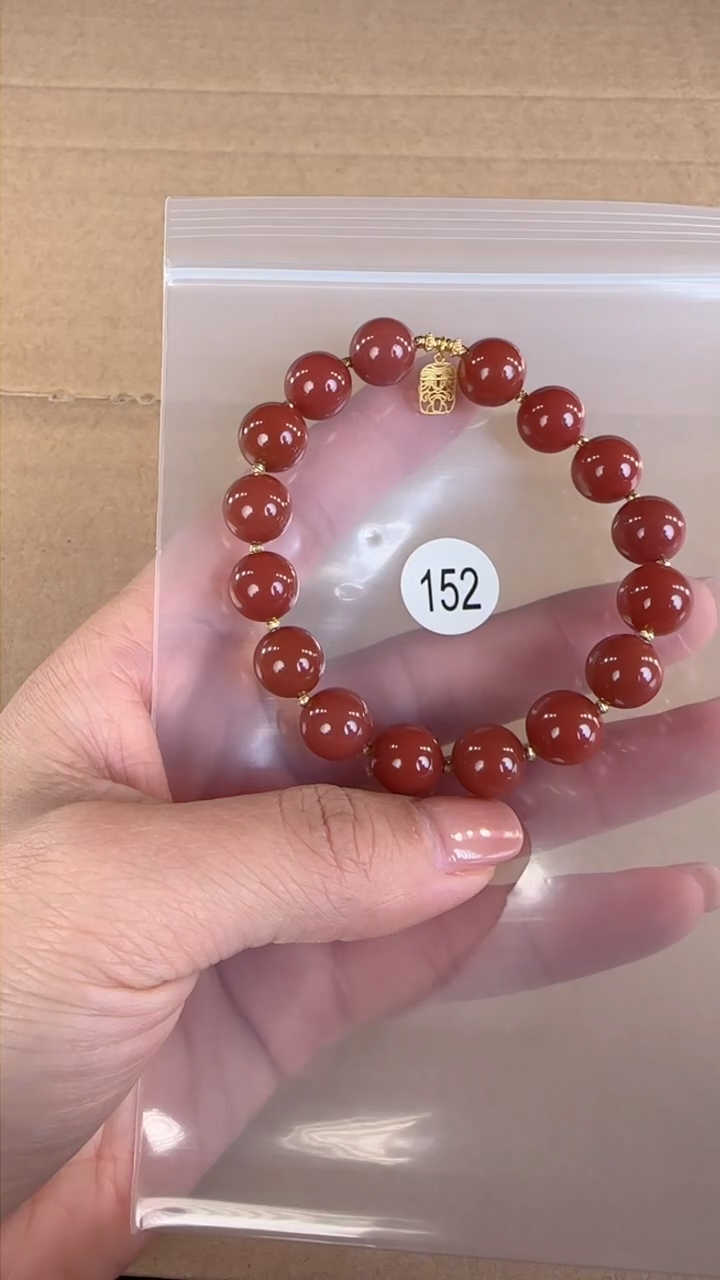 【闪购商品】玛瑙/玉髓珠宝半成品18K金镶嵌原矿无优化无裂手链10+