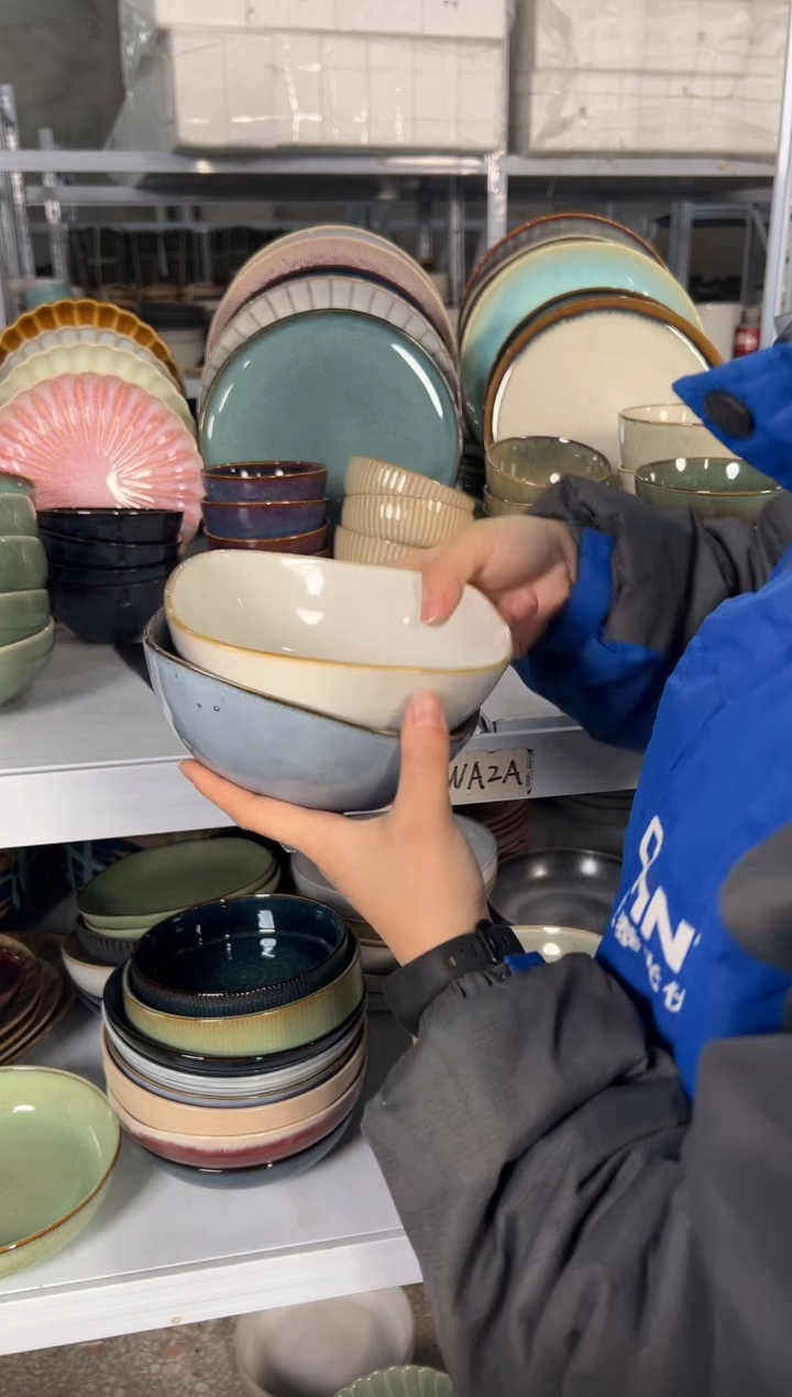 陶瓷外贸尾货瑕疵满20包邮X2 方碗