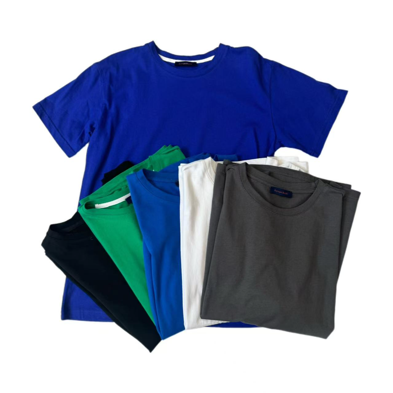 【任意选两件】简约休闲风圆领宽松型T恤中长款夏季常规纯色