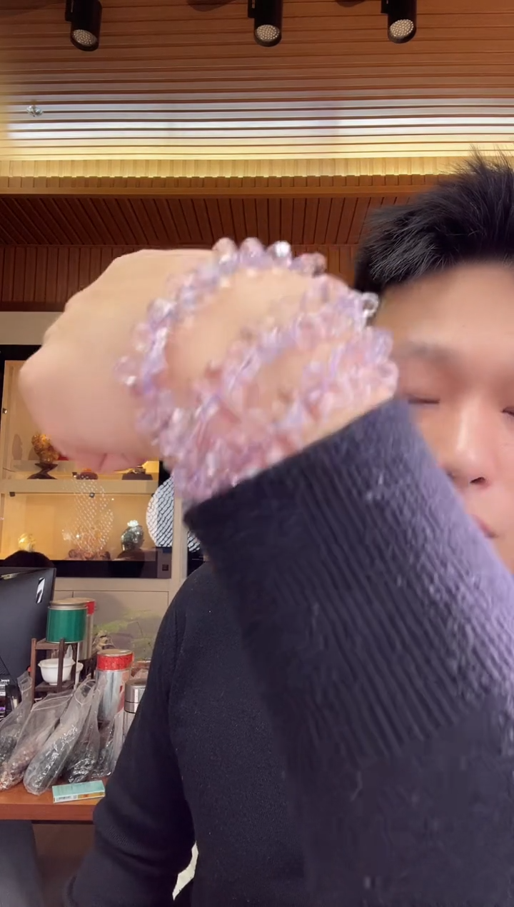 未镶嵌手链水晶全净玻紫水花瓣（多样性发一）