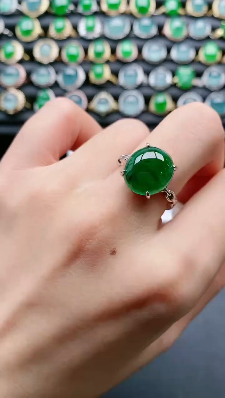 【闪购商品】翡翠戒指银S925镶嵌111111111