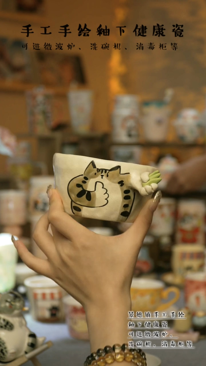 【闪购商品】杯景德镇高温釉下彩陶瓷&A857