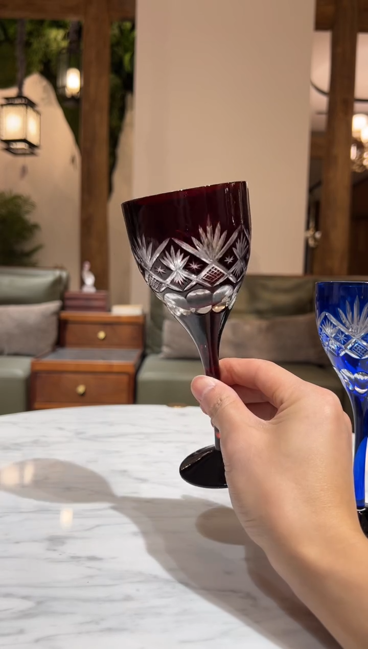 【闪购商品】摆件水晶琉璃高脚杯一组