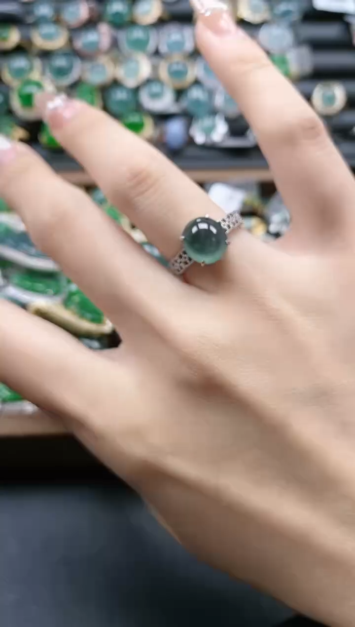 【闪购商品】翡翠戒指银S925镶嵌51151