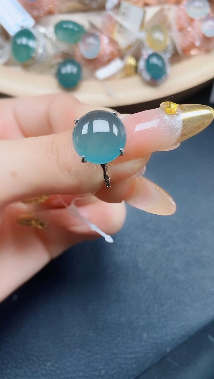 【闪购商品】翡翠戒指银S925镶嵌翡翠
