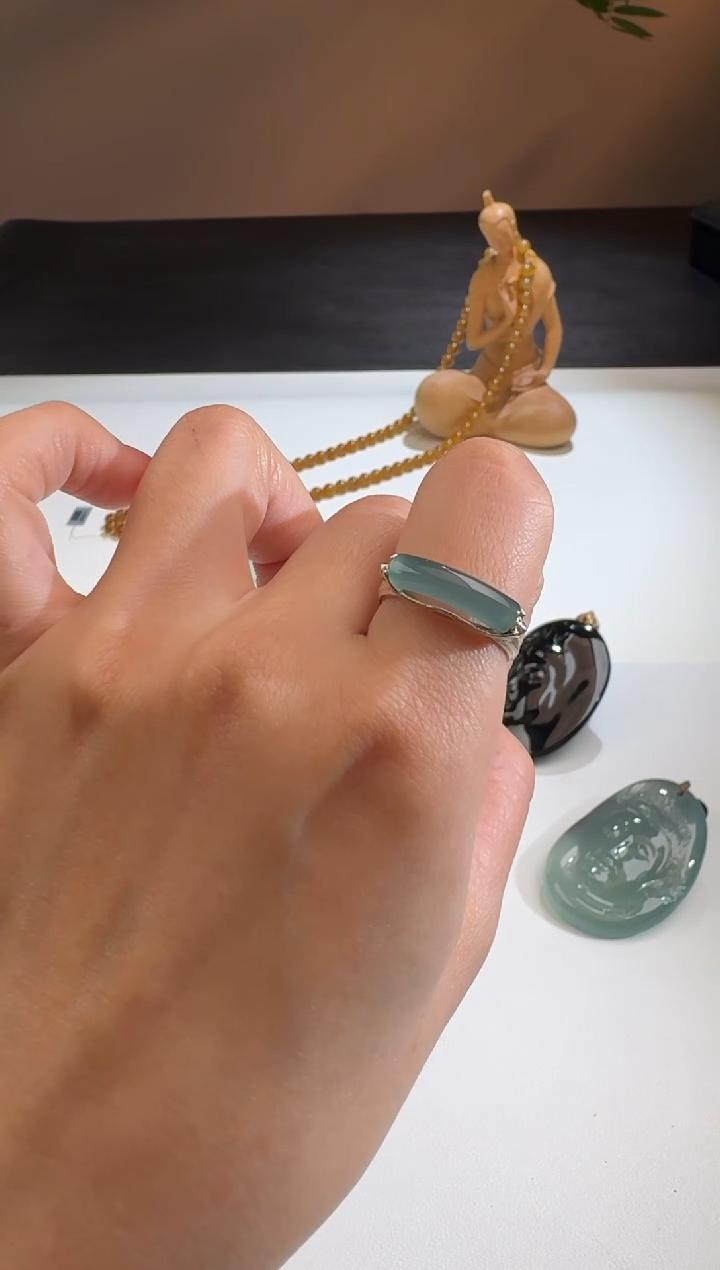 【闪购商品】翡翠颈饰银S925镶嵌雅 14-15圈口