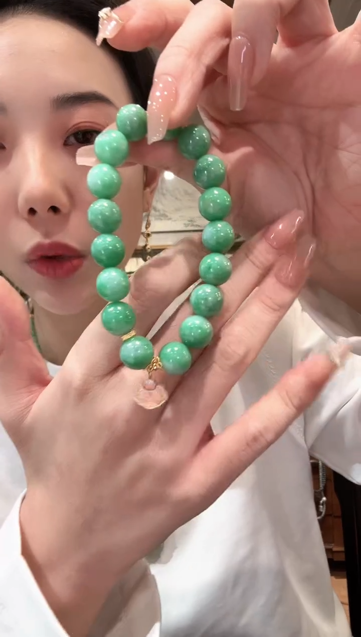 【闪购商品】翡翠手链18K金镶嵌国风