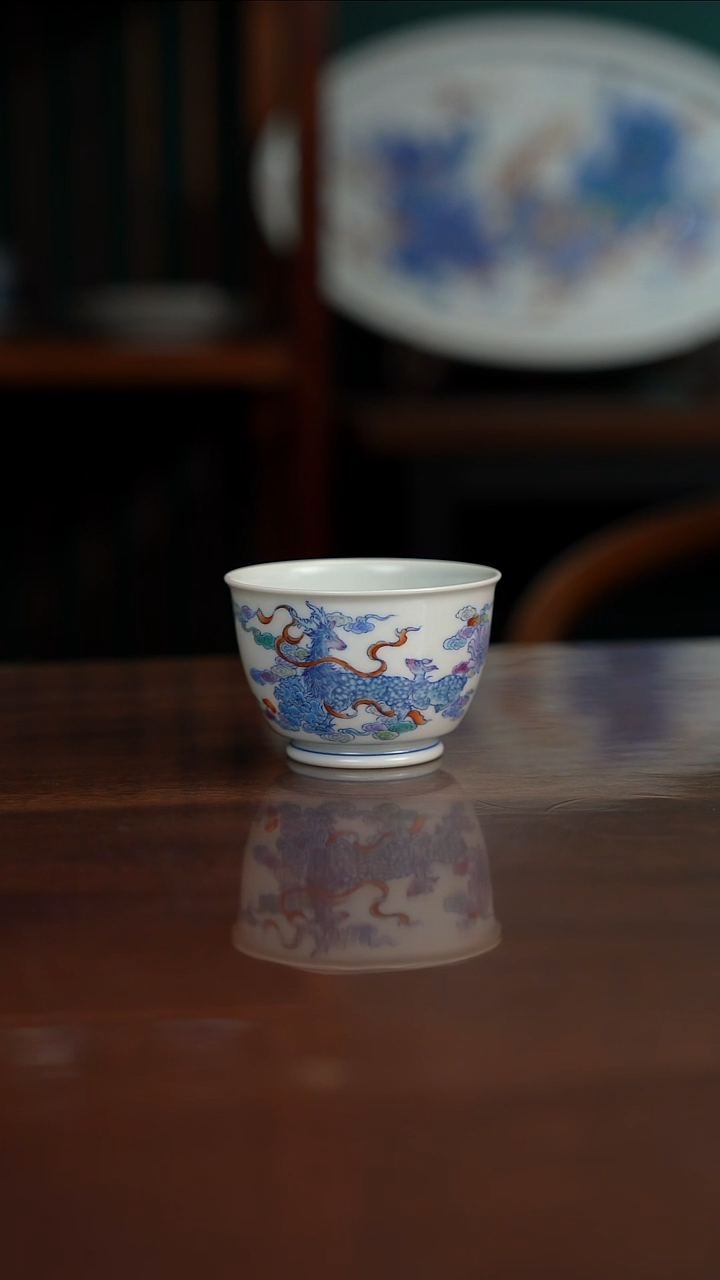 空山明月 新斗彩 鹿鹤同春