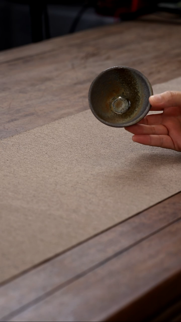 茶壶紫砂柴烧主人杯斗笠50cc一对