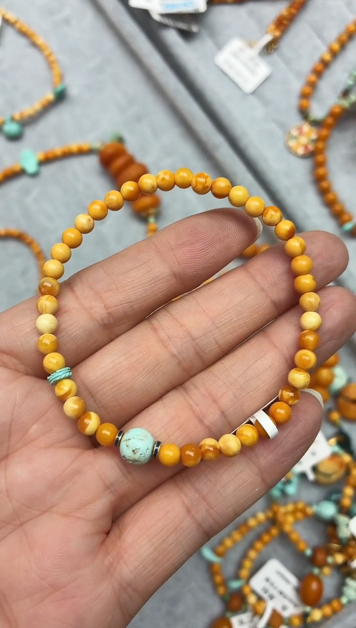 琥珀未镶嵌珠宝奇石手串