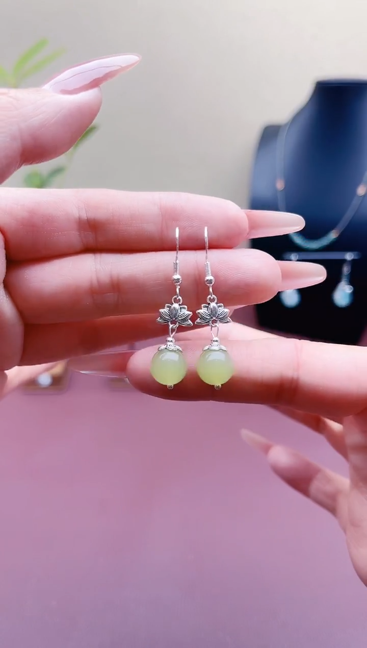 未镶嵌东陵石耳饰6512