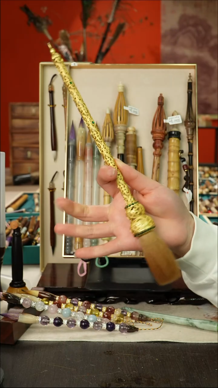 491号闪孤品高货毛笔链接 清水试笔 蘸墨不退