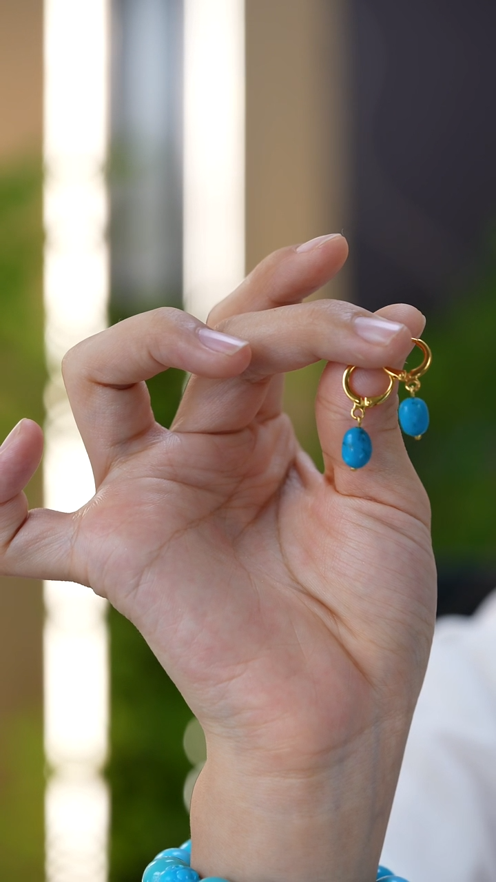 未镶嵌绿松石耳饰秒拍号23