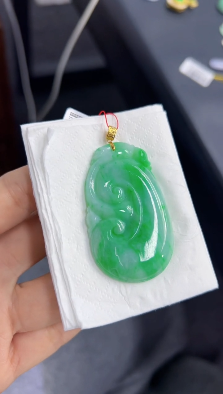 【闪购商品】翡翠颈饰18K金镶嵌Q缅料A货翡翠/支持复检/一件