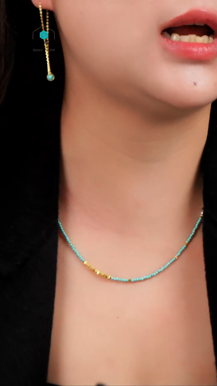 【闪购商品】绿松石项链银S925镶嵌发货一件