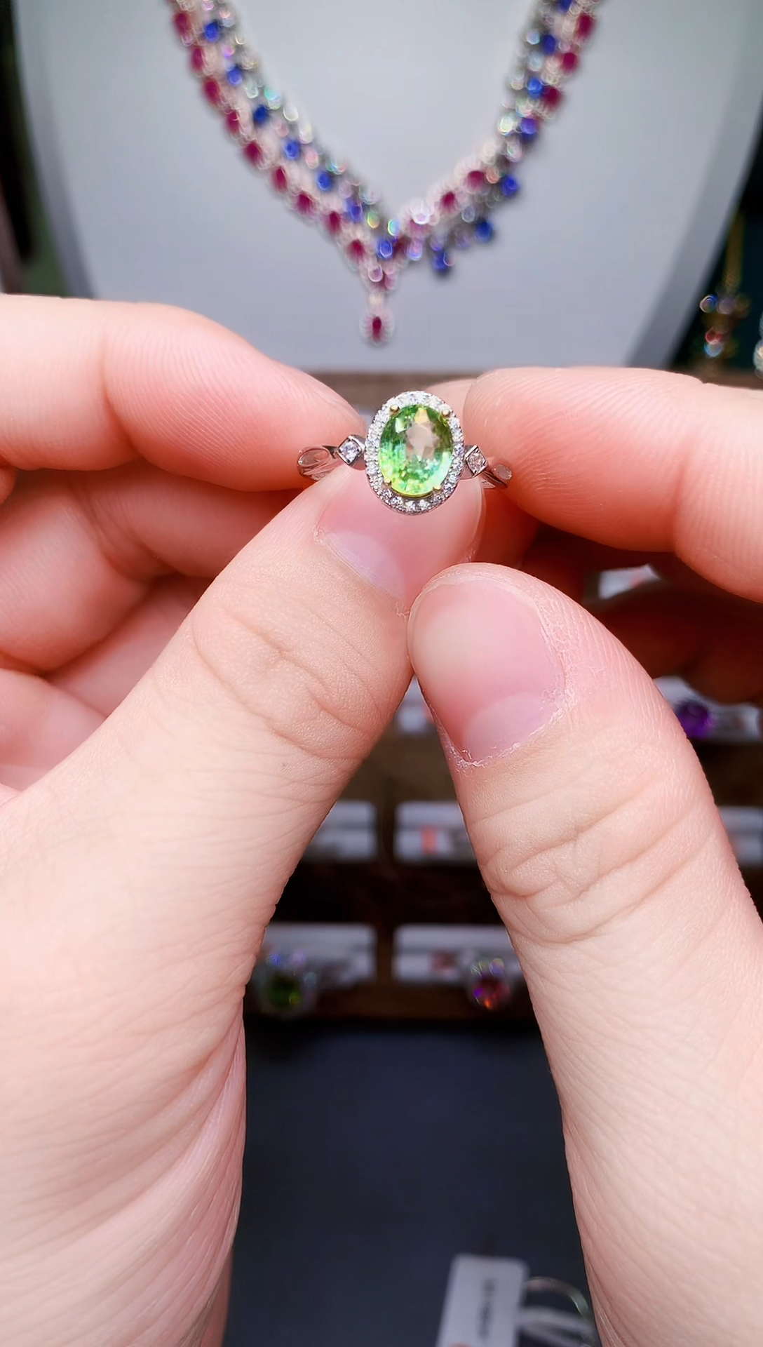 【闪购商品】碧玺戒指银S925镶嵌42-19