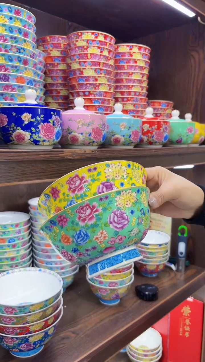 珐琅   6英寸面碗2个景德镇陶瓷