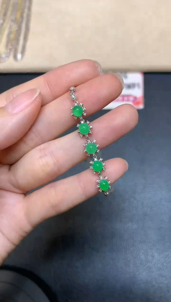 【闪购商品】翡翠手链18K金镶嵌【无鉴赏期