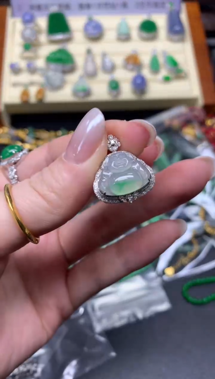 【闪购商品】翡翠吊坠(不含链)18K金镶嵌吊坠|3980+398