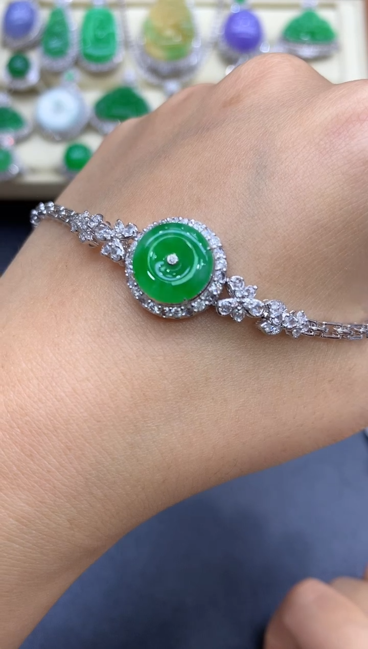 18K金镶嵌手链翡翠463-中国好珍宝·