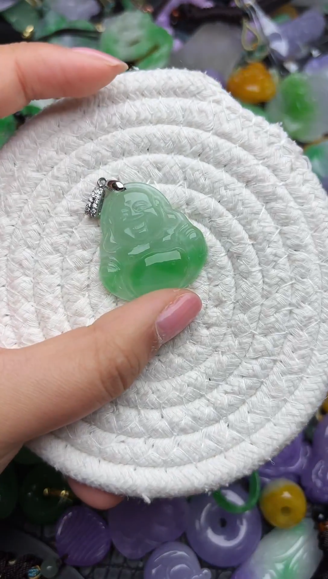 颈饰未镶嵌翡翠缅甸翡翠吊坠