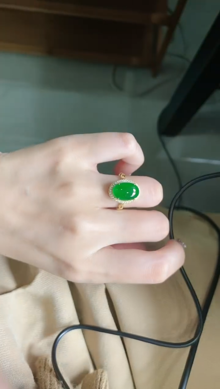 【闪购商品】翡翠戒指银S925镶嵌51511