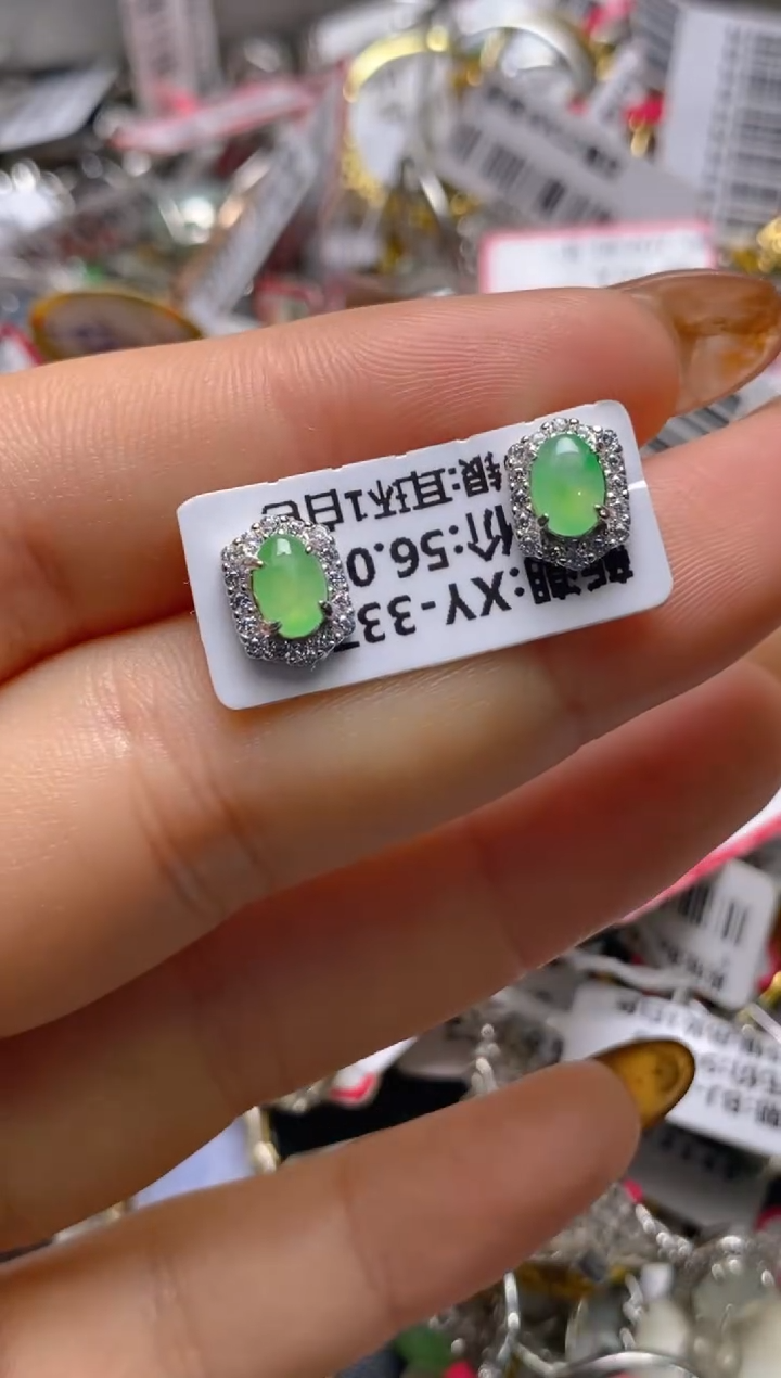 银S925镶嵌戒指翡翠百内无证书