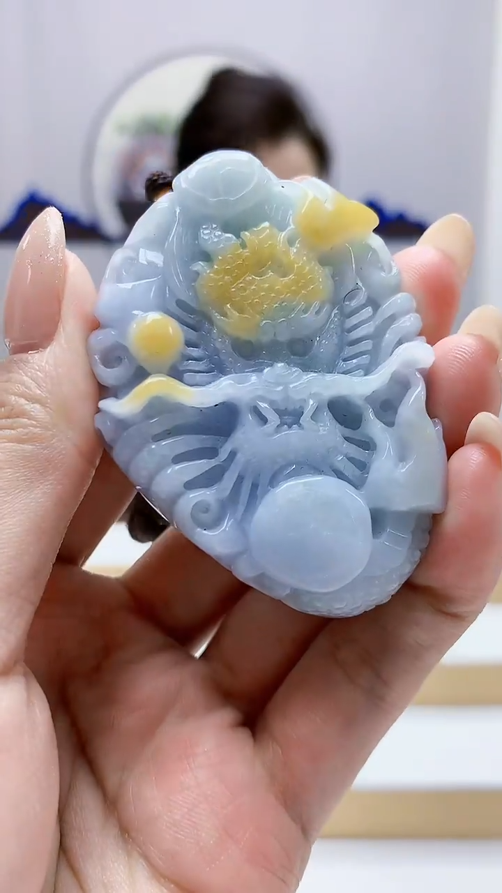 未镶嵌定制翡翠5160MM-毛货挂件69