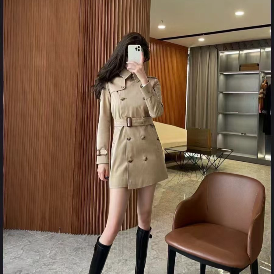 （肯辛顿卡其色中长款/长款风衣）2025年新款时尚气质长款风衣女