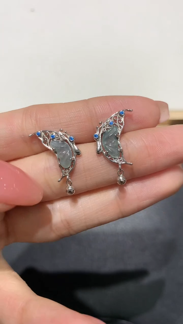 【闪购商品】翡翠耳饰银S925镶嵌1多人多样性随机发货1件