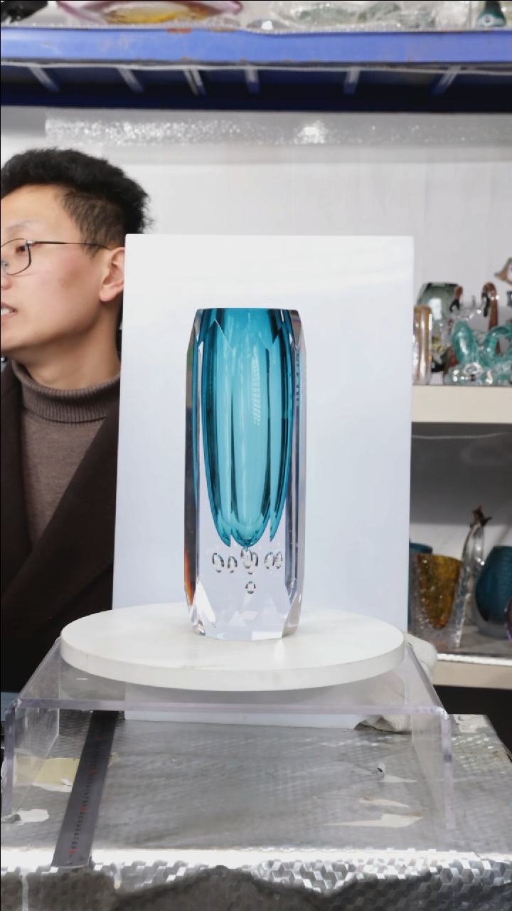 【闪购商品】琉璃【幻彩】高28.5精品琉璃正常手工痕迹