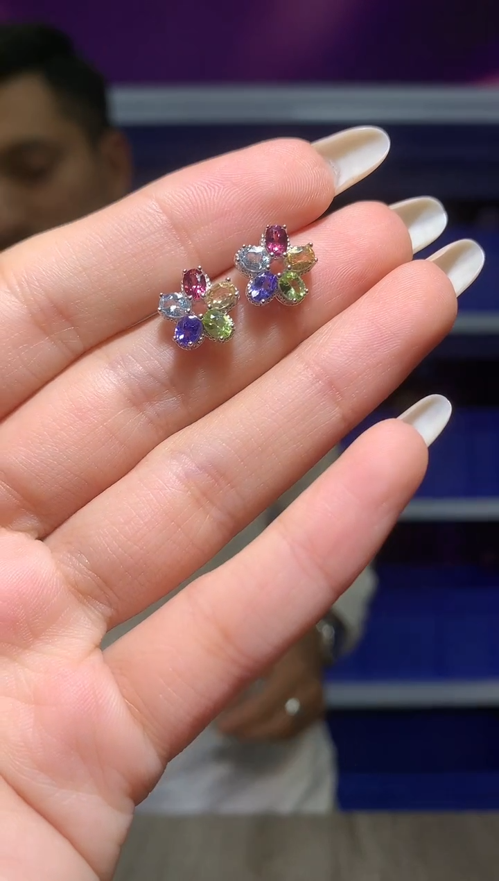 银S925镶嵌耳饰水晶【宝石世家严选】