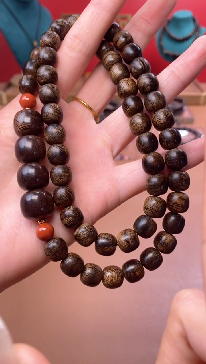 【闪购商品】沉香手串Y沉水富森红土10三圈老型瘿子瘤疤定制