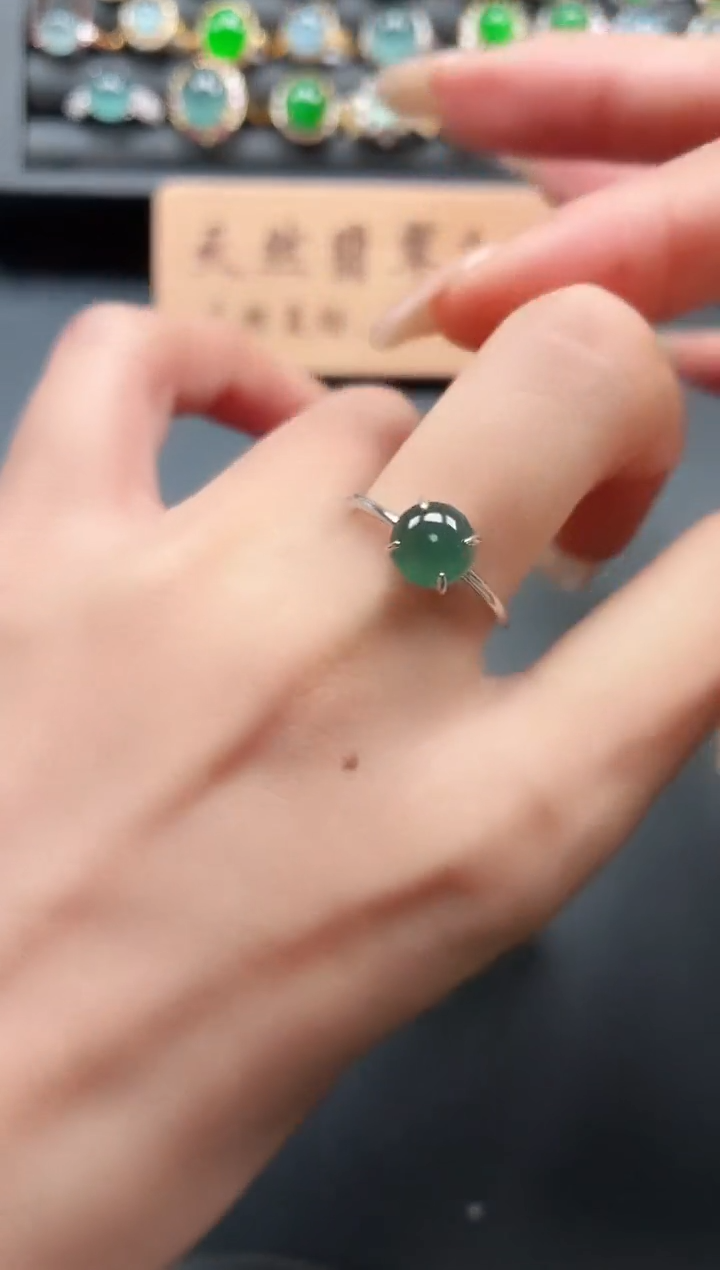 银S925镶嵌戒指翡翠111
