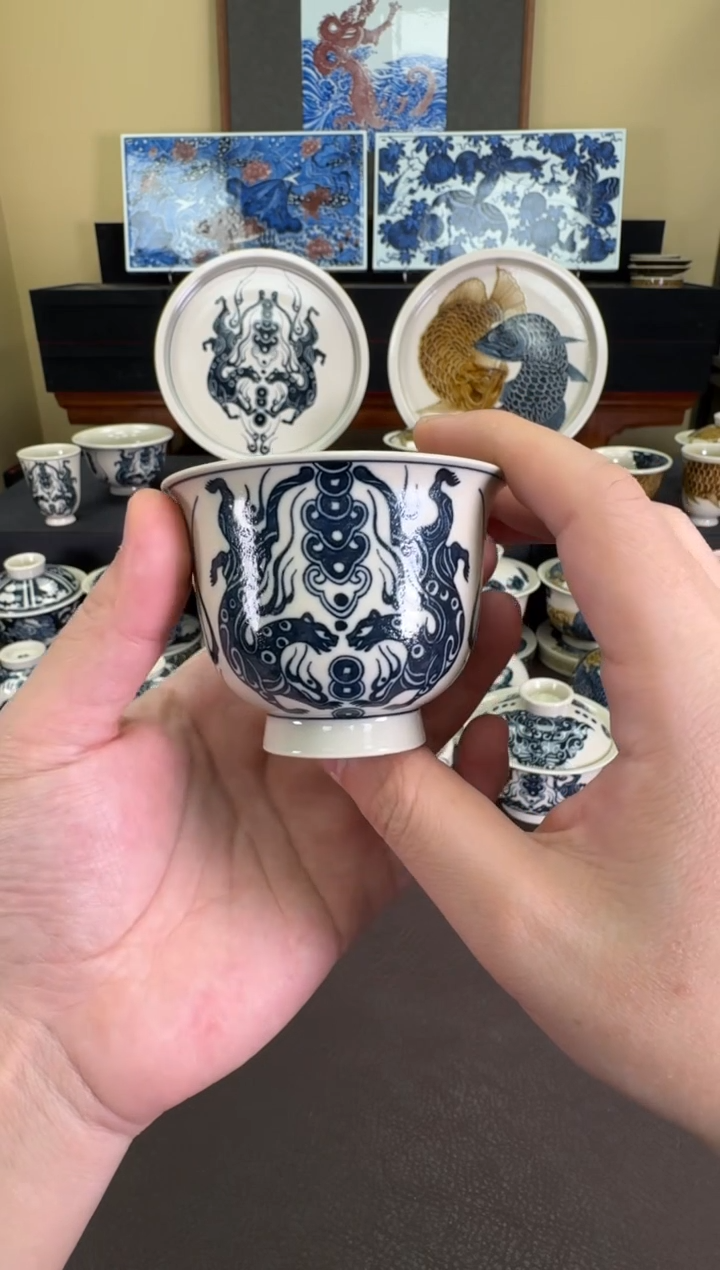 【闪购商品】二号釉金钱豹纹铃铛杯