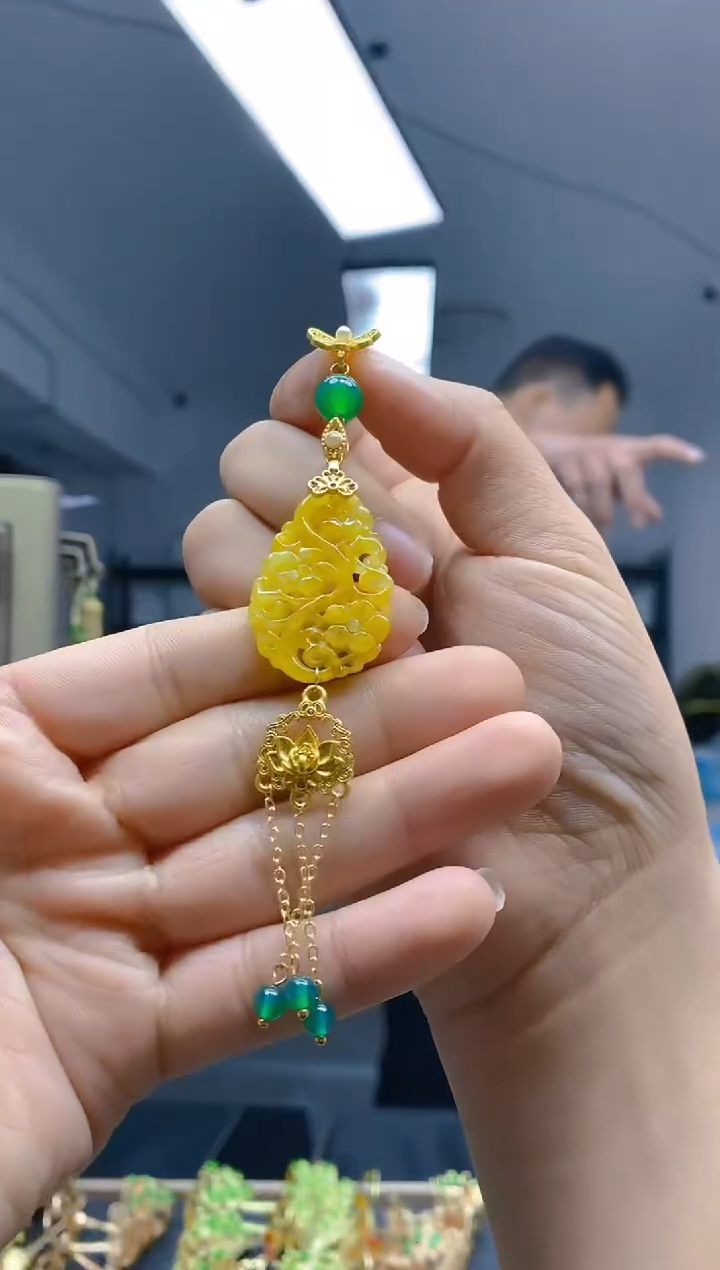 【闪购商品】翡翠耳饰合金133翡翠压襟